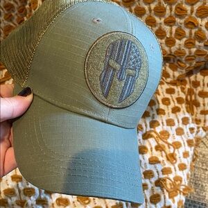 Highland Tactical Spartan Trucker SnapBack Mesh Hat in Olive Green.